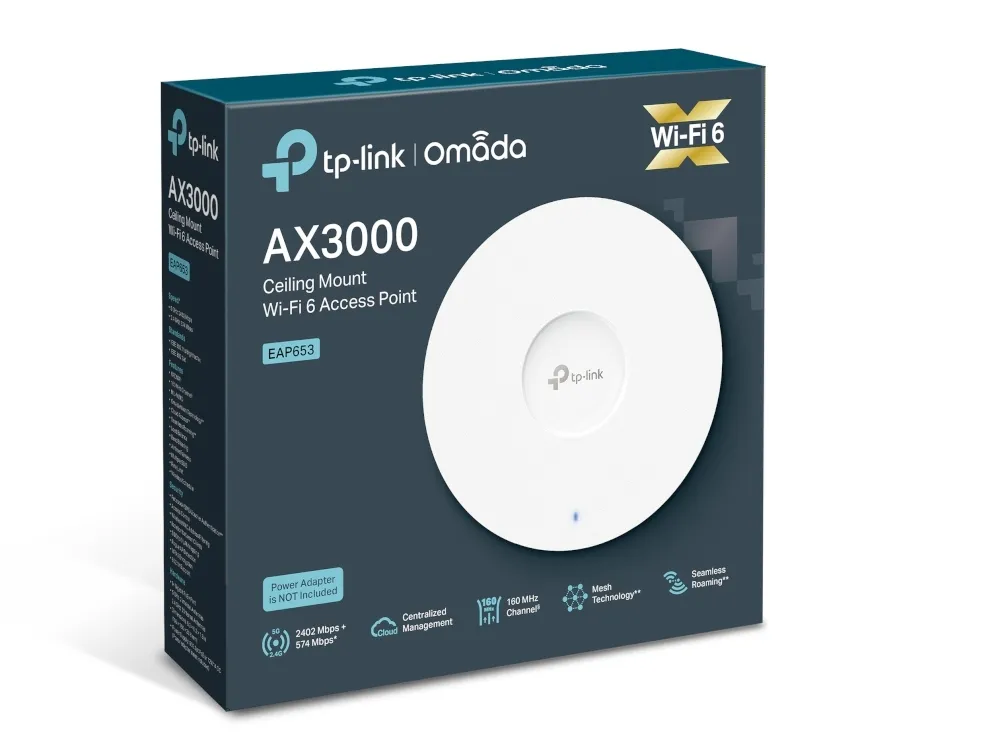 Punct de acces fără fir TP-LINK EAP653, 574 Mbps, 2402 Mbps, Alb