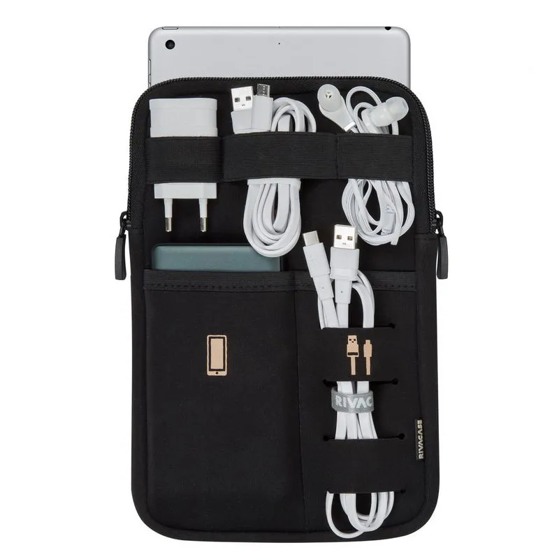 Органайзер для путешествий RivaCase Antishock, 8", Полиэстер, Чёрный