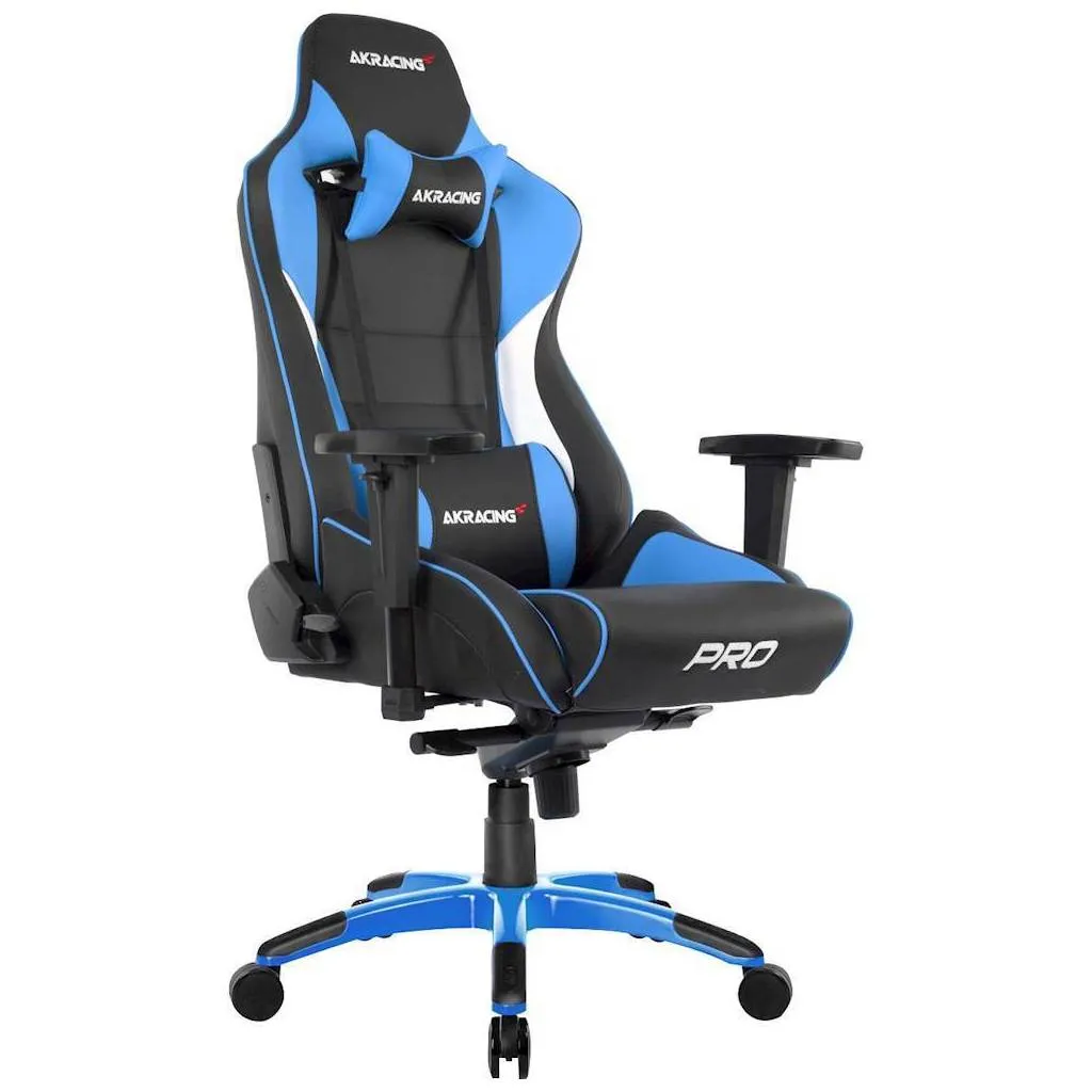 Scaun Gaming AKRacing MASTERS Pro, PU piele, Albastru
