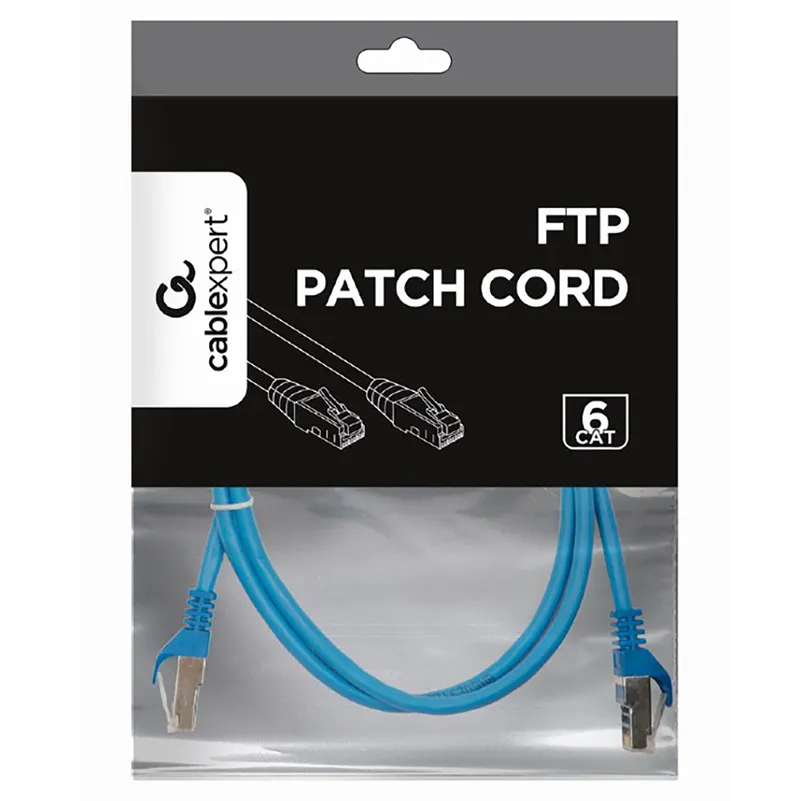 Patch cord Cablexpert PP6-1M/B, Cat6 FTP , 1m, Albastru