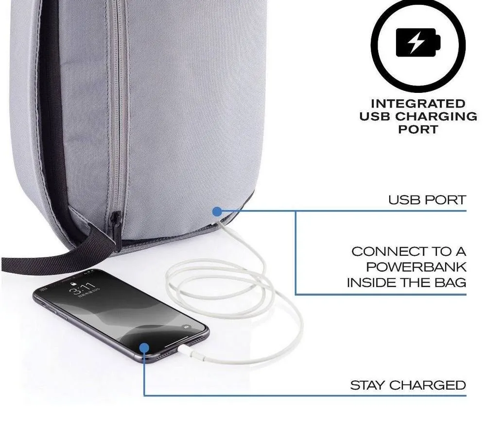 Geantă pentru Tabletă Bobby Sling, 9,7", Poliester, Gri