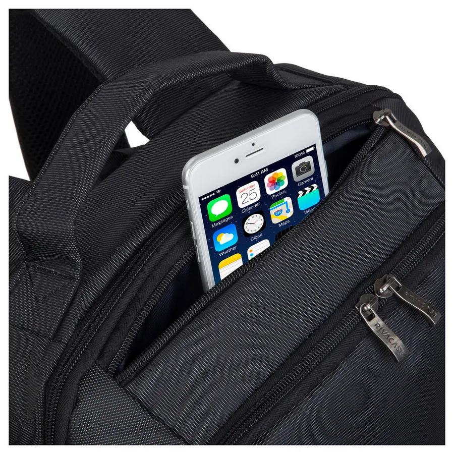 Rucsac pentru Laptop RivaCase Central, 15.6", Poliester, Negru