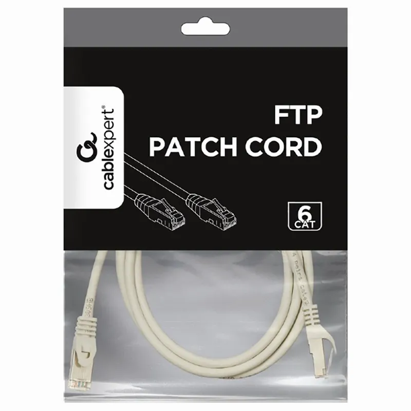 Patch cord Cablexpert PP6-2M, Cat6 FTP , 2m, Gri