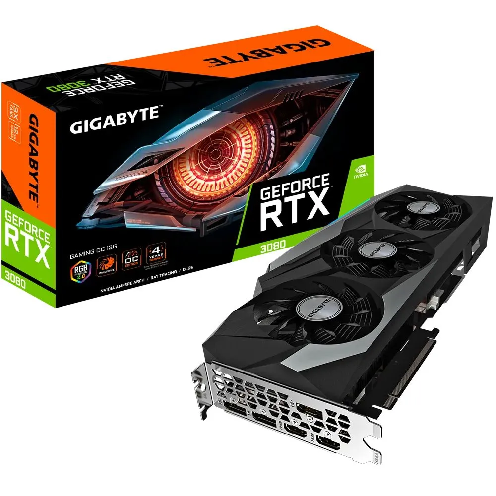 Placă Video Gigabyte GV-N3080GAMING OC-12GD, 12GB GDDR6X 384bit