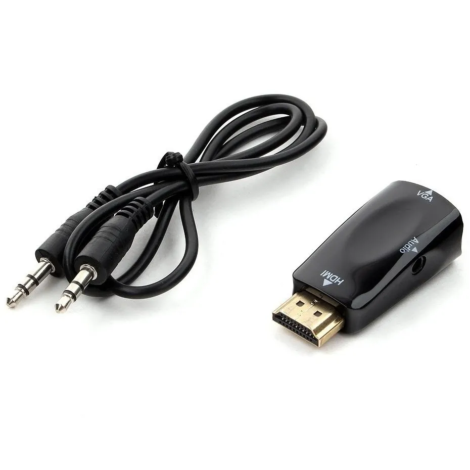 Convertor Video/Audio Cablexpert A-HDMI-VGA-02, HDMI - VGA D-Sub + 3.5 mm Jack, Negru