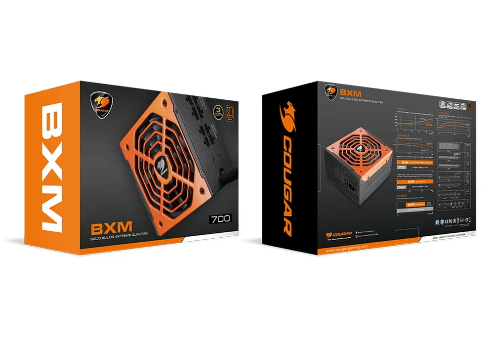 Блок питания для компьютеров Cougar BXM850, 850Вт, ATX, Полумодульный