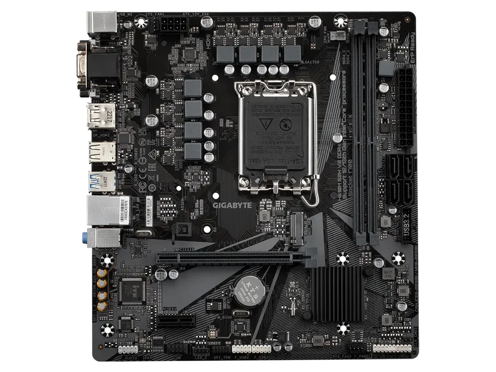 Материнская плата Gigabyte H610M S2H V2 DDR4, LGA1700, Intel H610, Micro-ATX