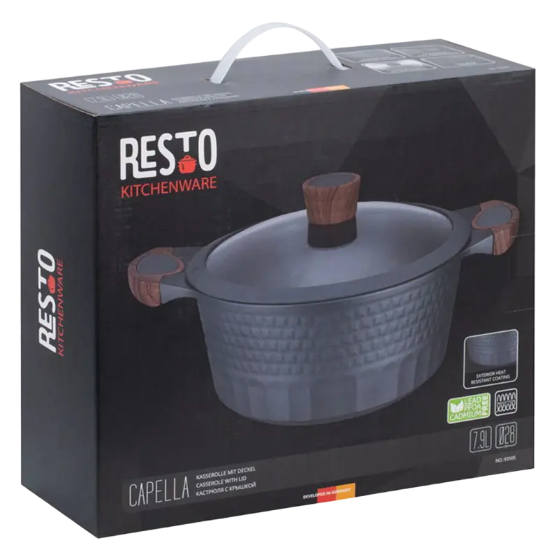 Cratiță RESTO 93505, 7,9L, Negru