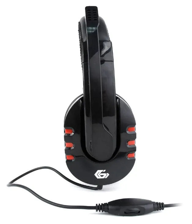 Căști gaming Gembird GHS-402, Cu fir, Negru/Roșu