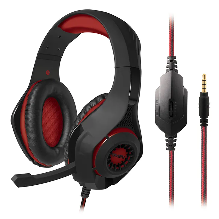 Căști gaming SVEN AP-G886MV, Cu fir, Negru/Roșu