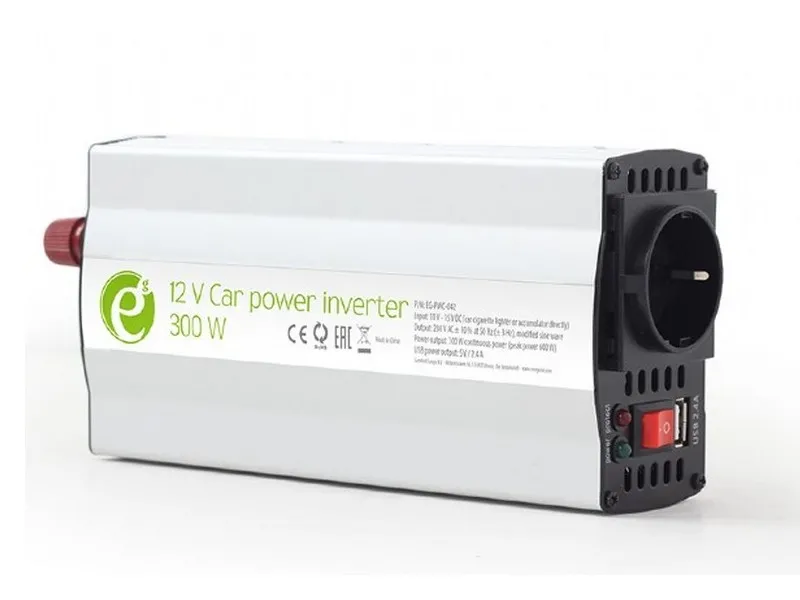 Invertor Auto Energenie EG-PWC-042, 300W, Alb