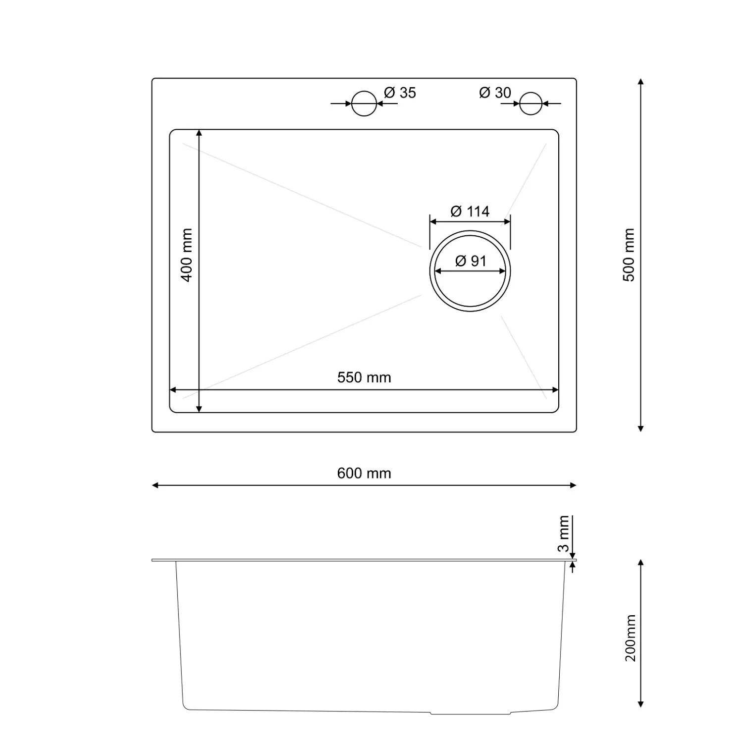 Chiuveta handmade SanDonna HD6050 (Copper)