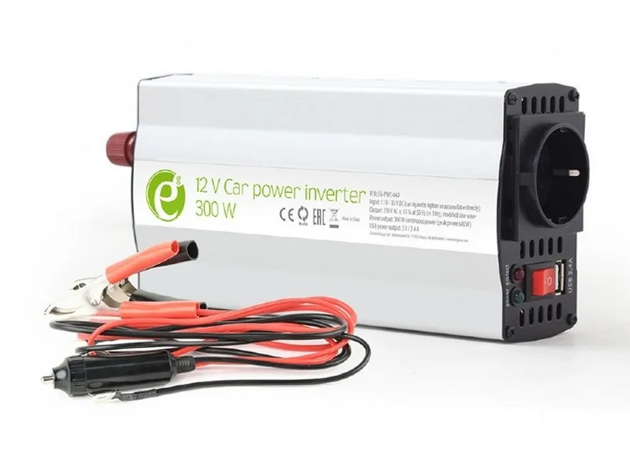 Invertor Auto Energenie EG-PWC-042, 300W, Alb