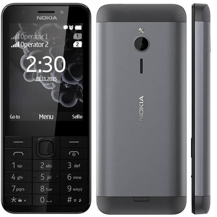 Telefon mobil Nokia 230 Dual-SIM, Argintiu închis