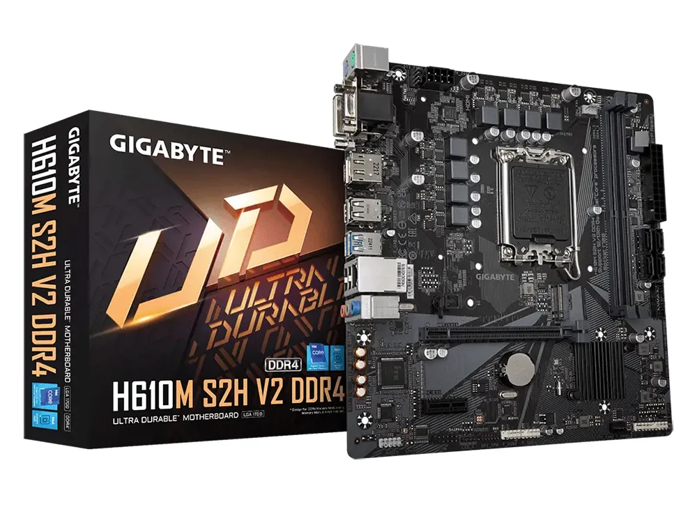 Материнская плата Gigabyte H610M S2H V2 DDR4, LGA1700, Intel H610, Micro-ATX