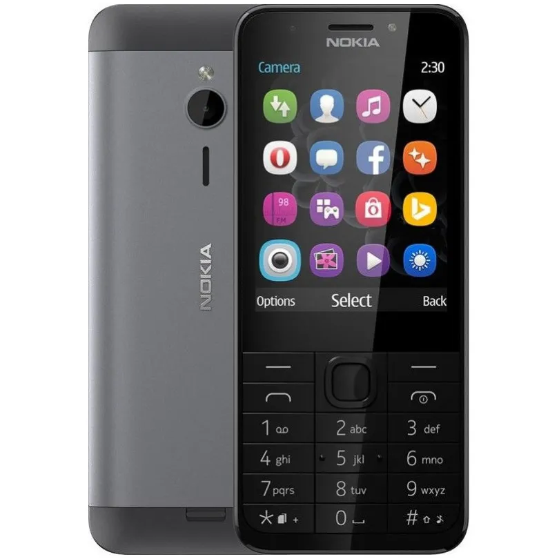 Telefon mobil Nokia 230 Dual-SIM, Argintiu închis