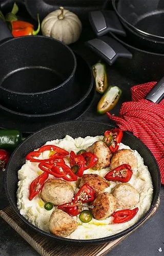 Tigaie Polaris Monolit-24F, 24cm, Negru