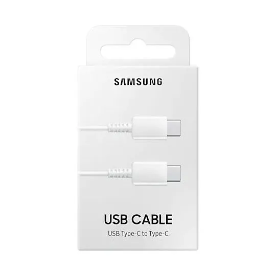 Зарядный кабель Samsung EP-DA705BWRGRU, USB Type-C/USB Type-C, 1м, Белый