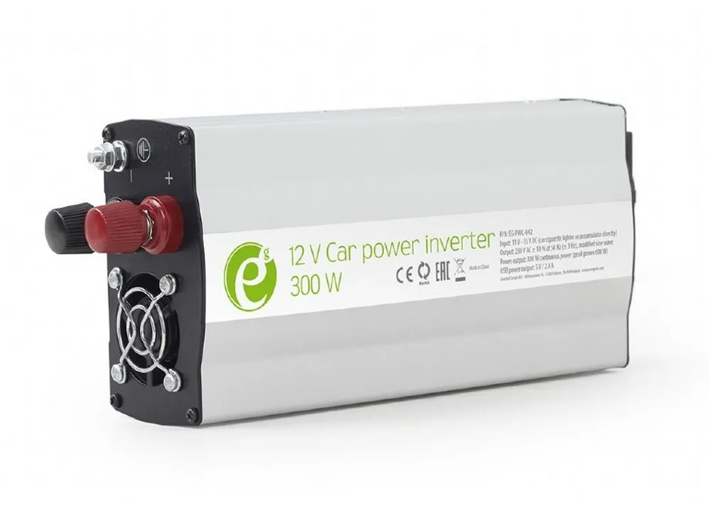Invertor Auto Energenie EG-PWC-042, 300W, Alb