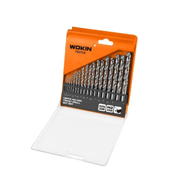 Set de 19 burghie WOKIN HSS M2 1 -10 mm