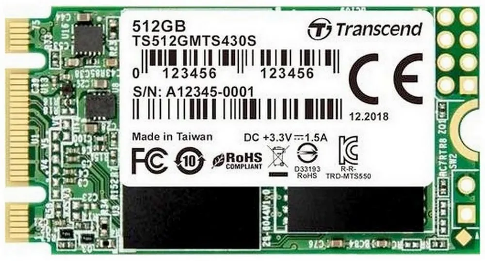 Накопитель SSD Transcend 430S, 512Гб, TS512GMTS430S