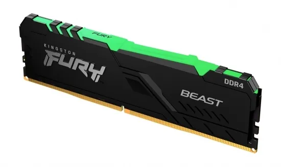 Оперативная память Kingston FURY Beast RGB, DDR4 SDRAM, 3733 МГц, 16Гб, KF437C19BBAK2/16