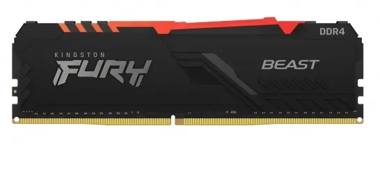 Оперативная память Kingston FURY Beast RGB, DDR4 SDRAM, 3733 МГц, 16Гб, KF437C19BBAK2/16