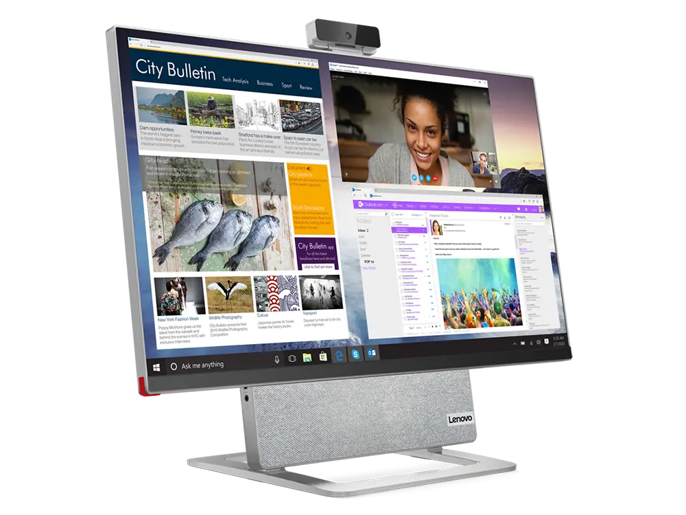 Computer All-in-One Lenovo YOGA AIO 7 27ACH6, 27", AMD Ryzen 5 5600H, 16GB/512GB, Fără SO, Argintiu