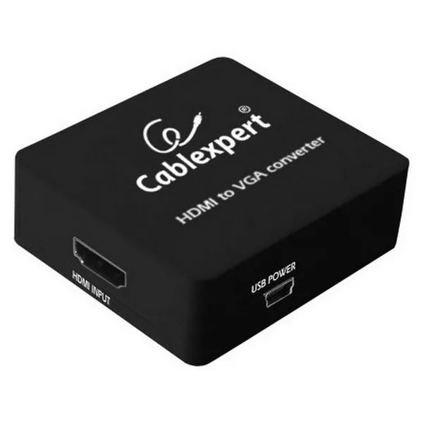 Convertor Video/Audio Cablexpert DSC-HDMI-VGA-001,  - VGA D-Sub + 3.5 mm Jack, Negru