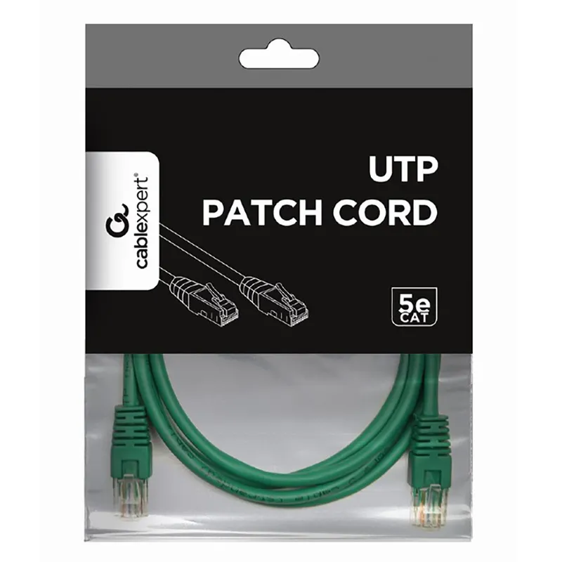 Patch cord Cablexpert PP12-1.5M/G, CAT5e UTP, 1,5m, Verde