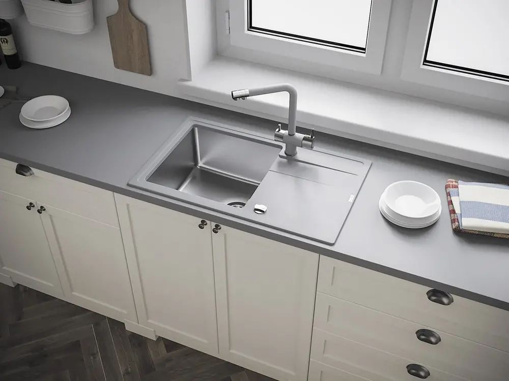 Кухонная мойка из кварца/нержав. Florentina-COMBI 780 Gri