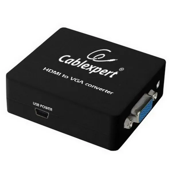 Convertor Video/Audio Cablexpert DSC-HDMI-VGA-001,  - VGA D-Sub + 3.5 mm Jack, Negru
