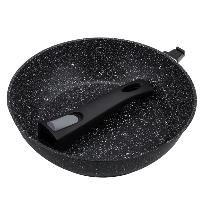 Сковорода глубокая RESTO 93042, 28см, Чёрный