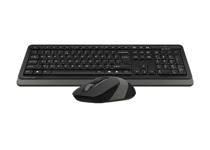 Wireless Keyboard & Mouse A4Tech FG1010S, Fn Keys, Splash Proof, Silent Mouse, 1xAA/1xAA, Grey