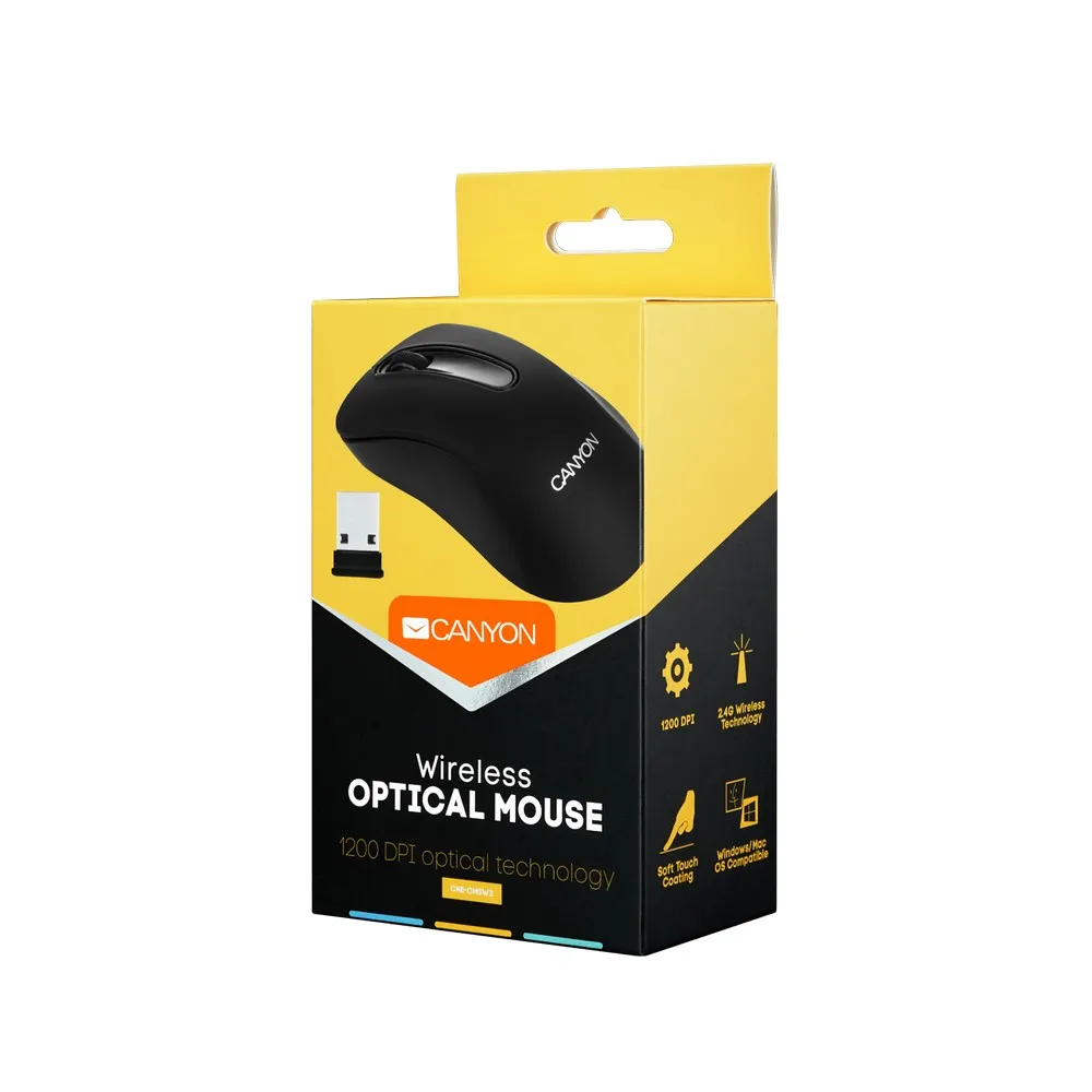 Беcпроводная мышь Canyon MW-2, Чёрный