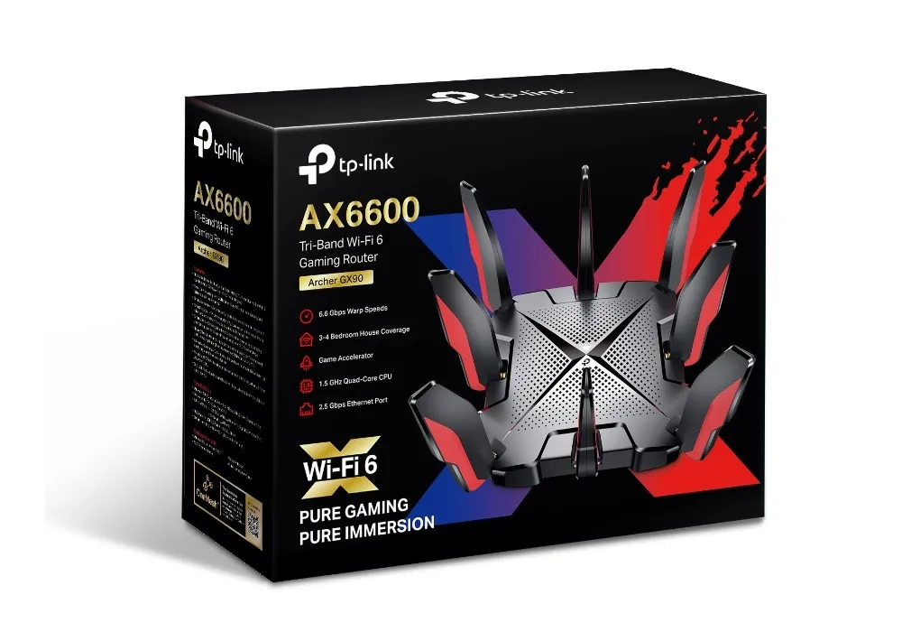 Беспроводной маршрутизатор TP-LINK Archer GX90, Чёрный