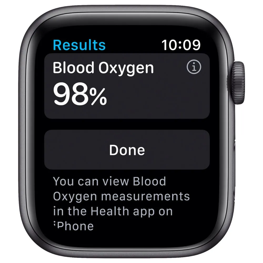 Ceas inteligent Apple Watch Series 6 GPS MG133, 40mm, Carcasă din aluminiu cu bandă Sport Neagră