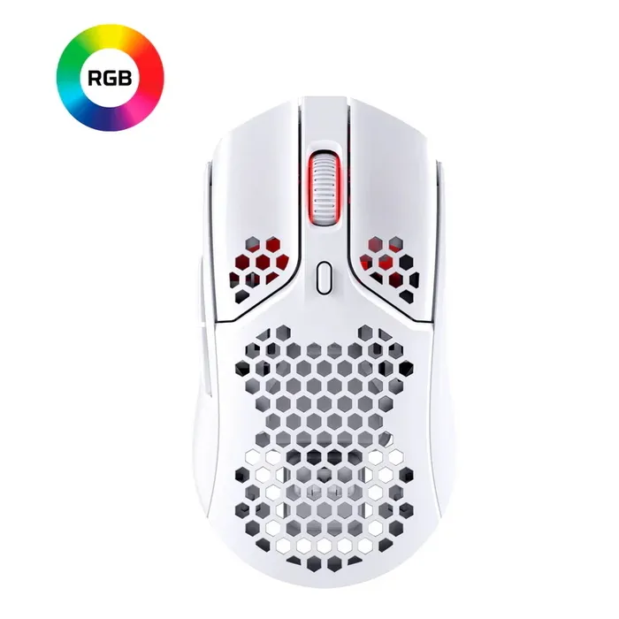 Wireless Gaming Mouse HyperX Pulsefire Haste, Optical, 400-16k dpi, 6 buttons, 450IPS 40G 59g White