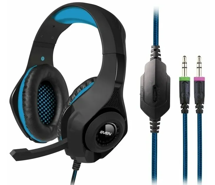Căști gaming SVEN AP-G887MV, Cu fir, Negru/Albastru