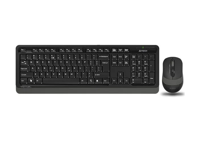 Wireless Keyboard & Mouse A4Tech FG1010S, Fn Keys, Splash Proof, Silent Mouse, 1xAA/1xAA, Grey