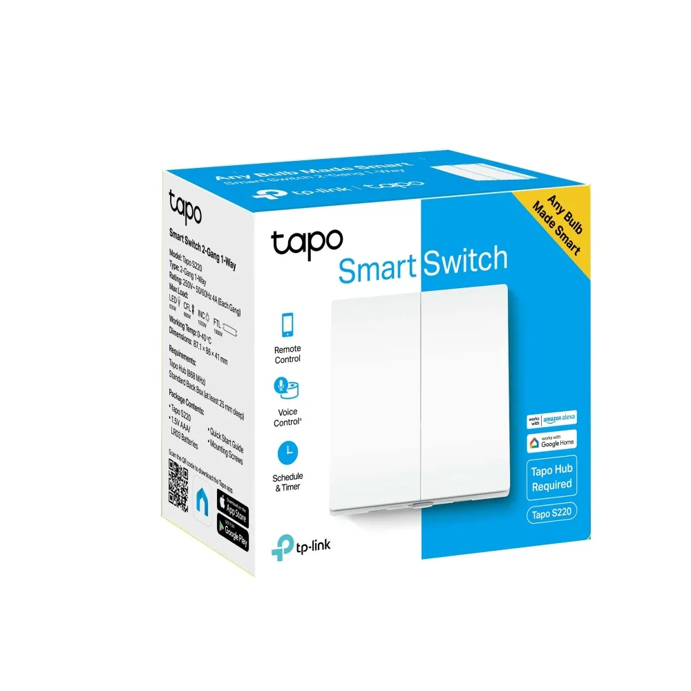 Comutator inteligent de lumină TP-LINK Tapo S220, Alb