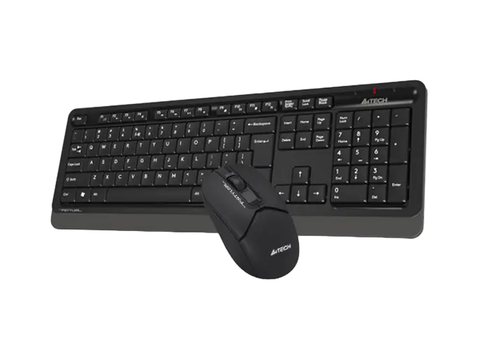 Wireless Keyboard & Mouse A4Tech FG1012S, Fn Keys, Splash Proof, Silent Mouse, 1xAA/1xAA, Black