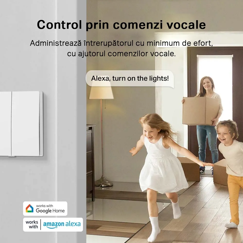 Comutator inteligent de lumină TP-LINK Tapo S220, Alb