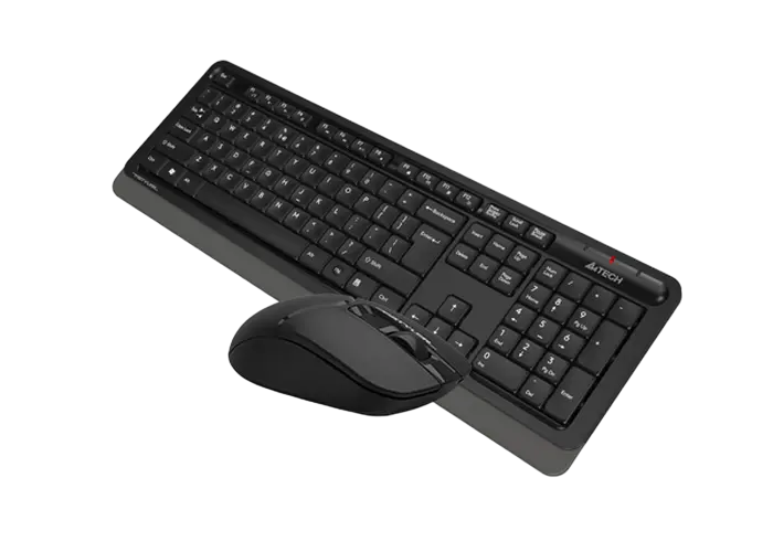 Wireless Keyboard & Mouse A4Tech FG1012S, Fn Keys, Splash Proof, Silent Mouse, 1xAA/1xAA, Black