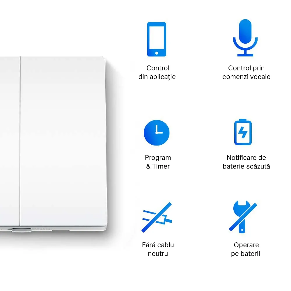 Comutator inteligent de lumină TP-LINK Tapo S220, Alb