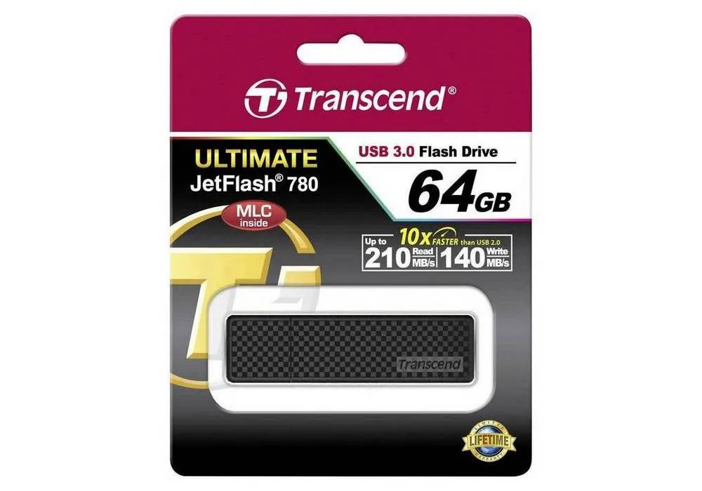 USB Flash накопитель Transcend JetFlash 780, 64Гб, Чёрный