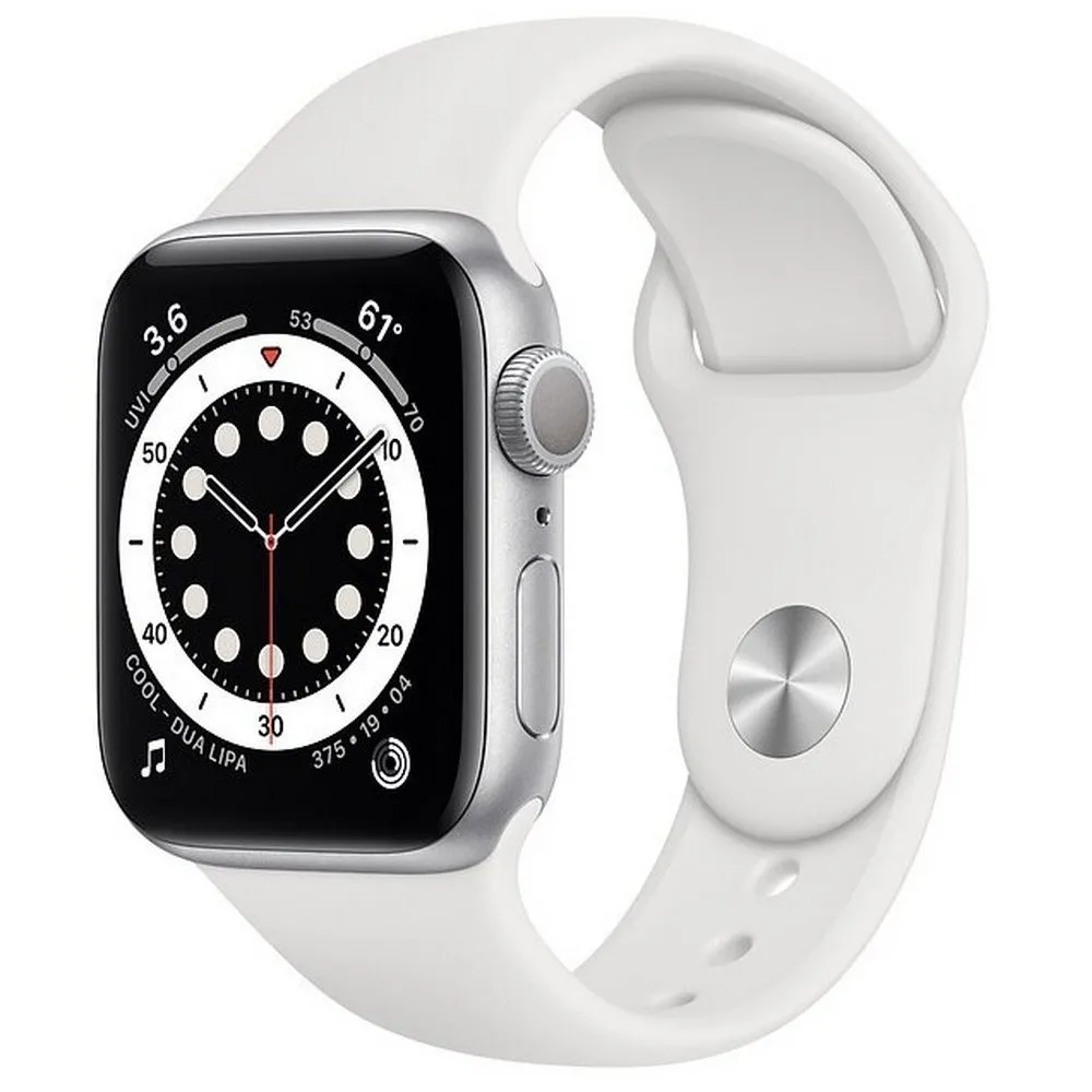Ceas inteligent Apple Watch Series 6 GPS MG283, 40mm, Carcasă din aluminiu cu bandă Sport Albă