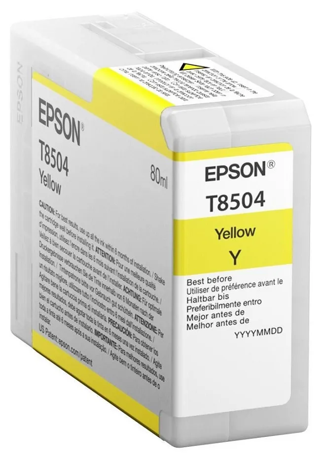 Cartuș de cerneală Epson T850 UltraChrome HD, 80ml, Galben