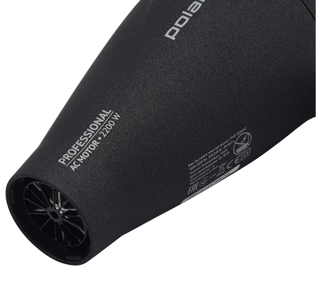 Uscător de păr Polaris PHD 2289AC, 2200 W, Negru