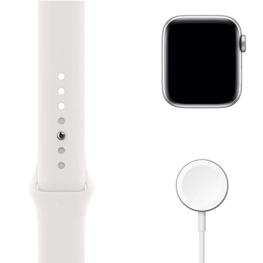 Ceas inteligent Apple Watch Series 6 GPS MG283, 40mm, Carcasă din aluminiu cu bandă Sport Albă